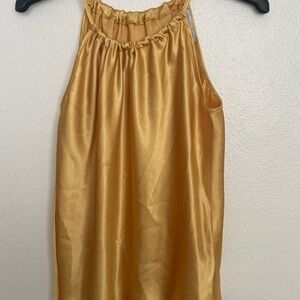 Annalee + Hope Gold Satin Top